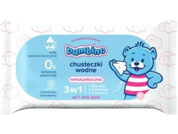 Zdjęcie produktu BAMBINO Chusteczki wodne 3w1 hipoalergiczne