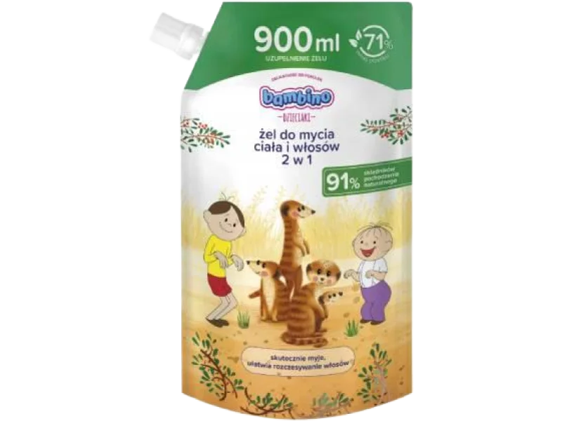 Bambino Dzieciaki Żel do mycia ciała i włosów 2w1 (Surykatki), żel