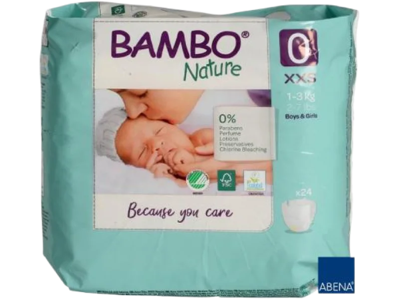 BAMBO Nature Pieluszki rozmiar 0 (1-3kg), środki chłonne