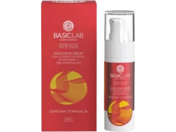 Zdjęcie produktu BASICLAB Esteticus Emulsyjne serum na noc z retinolem, witaminą C, CBD i koenzymem Q10