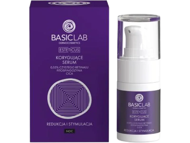 BASICLAB Esteticus Korygujące serum na noc Redukcja i Stymulacja