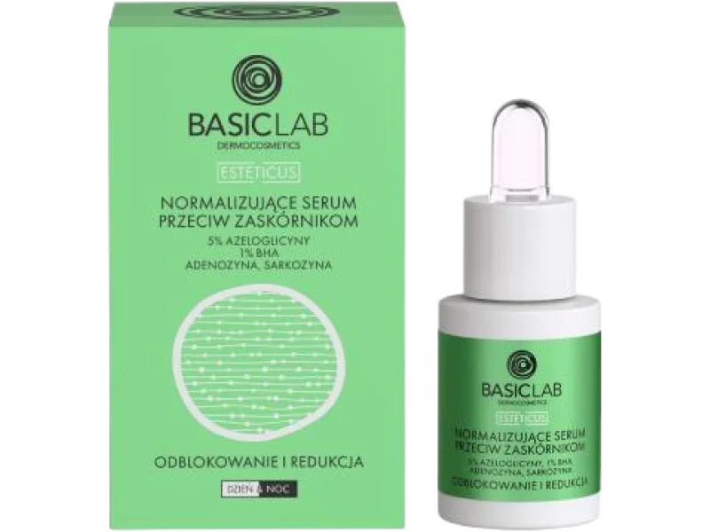 BASICLAB Esteticus Normalizujące serum przeciw zaskórnikom Odblokowanie i Redukcja