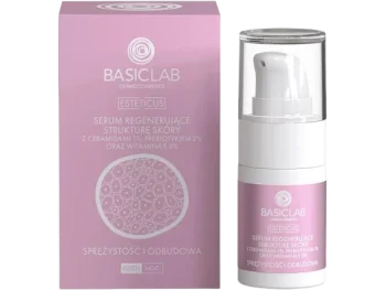 Zdjęcie produktu BASICLAB Serum regenerujące strukturę skóry z ceramidami 1%, prebiotykiem 2% oraz witaminą E 3%
