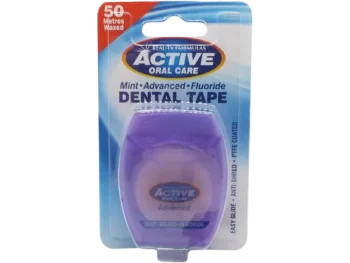 Zdjęcie produktu BEAUTY FORMULAS Active Oral Care taśma miętowa woskowana z fluorem, taśma dentystyczna