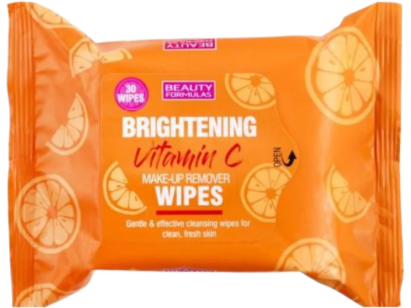 Beauty Formulas Brightening Vitamin C Chusteczki oczyszczające do twarzy z Witaminą C