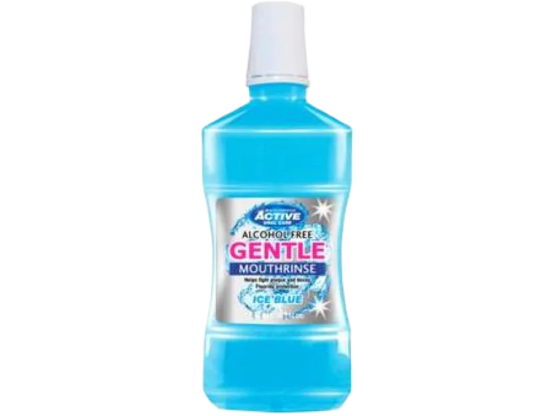 BEAUTY FORMULAS Gentle Mouthrinse Bezalkoholowy płyn do płukania jamy ustnej z fluorem Ice Blue, płyn do jamy ustnej