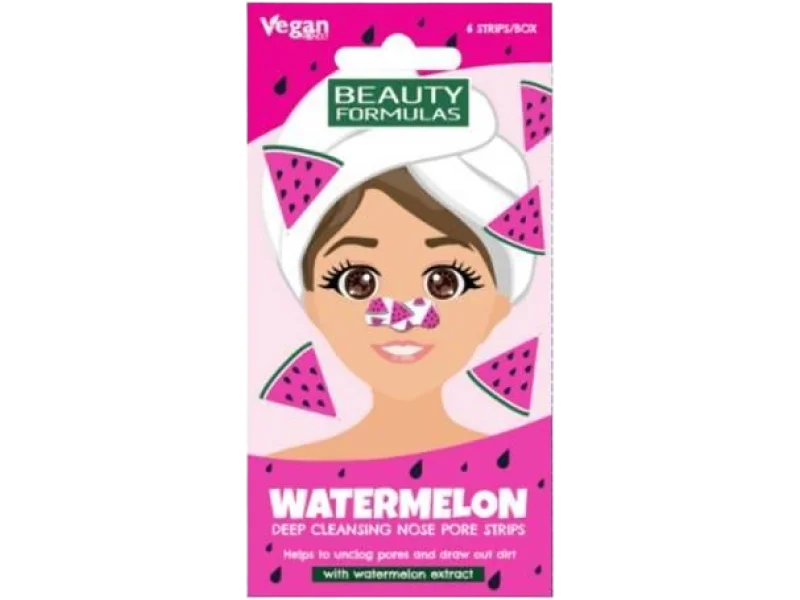 BEAUTY FORMULAS Głęboko oczyszczające paski na nos Arbuz, plastry