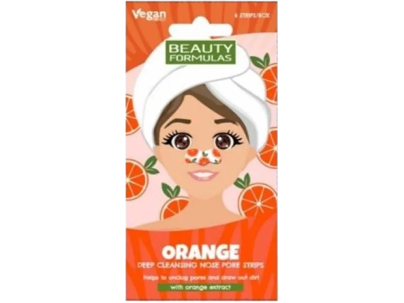 BEAUTY FORMULAS Głęboko oczyszczające paski na nos Pomarańcza, plastry