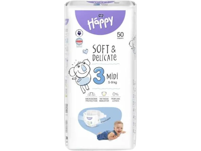 Bella Baby Happy Soft & Delicate Midi 3, środki chłonne