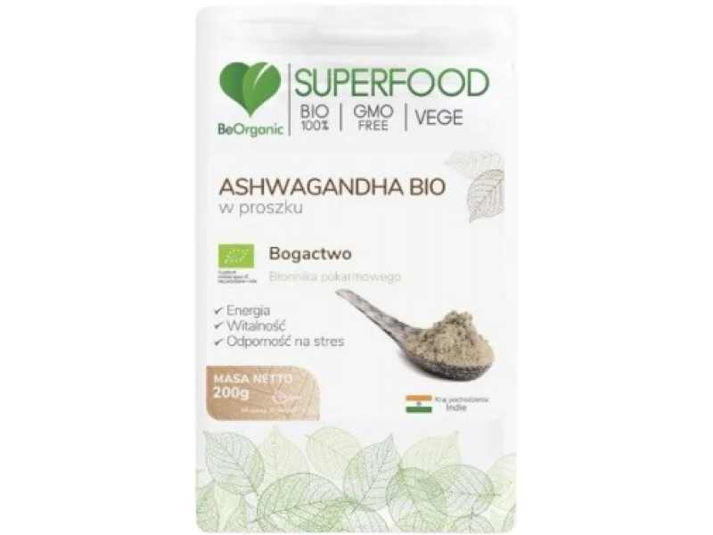 BeOrganic Ashwagandha BIO, proszek