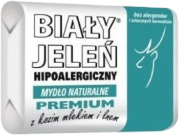 Zdjęcie produktu BIAŁY JELEŃ mydło hipoalergiczne naturalne z kozim mlekiem i lnem
