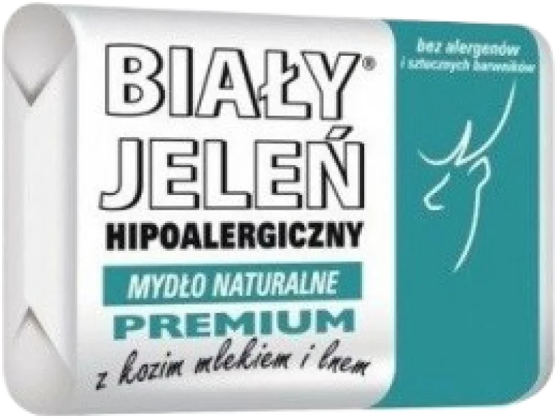 BIAŁY JELEŃ Mydło hipoalergiczne naturalne z kozim mlekiem i lnem