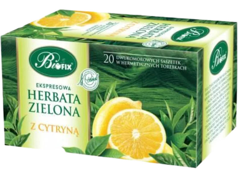 BiFix Ekspresowa herbata zielona z cytryną, zioła do zaparzania