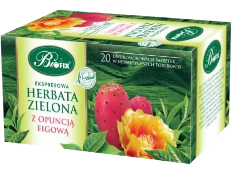 BiFix Ekspresowa herbata zielona z opuncją figową, zioła do zaparzania