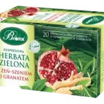 BiFix Ekspresowa herbata zielona z Żeń-szeniem i granatem, zioła do zaparzania