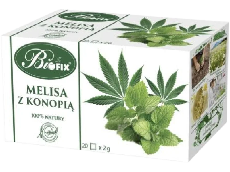 BiFix Herbatka ziołowa ekspresowa Melisa z konopią, zioła do zaparzania