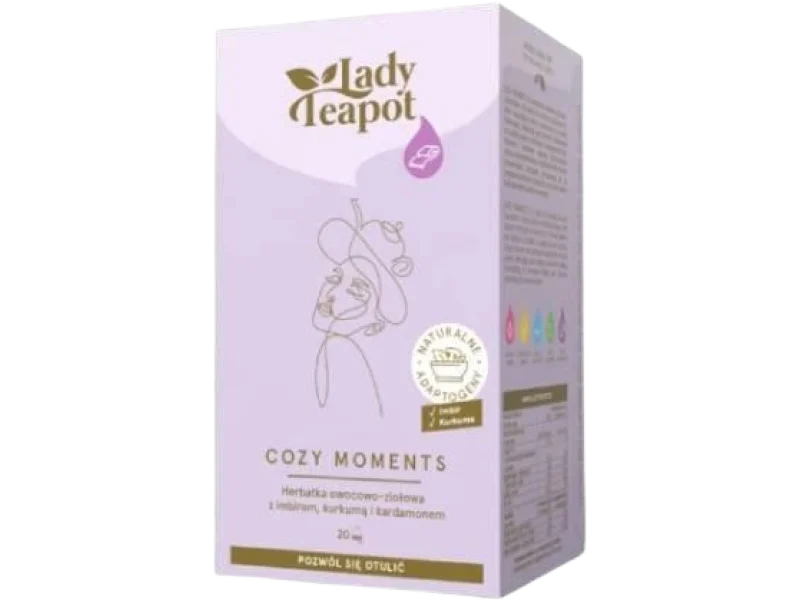 BiFix Lady Teapot Cozy Moments Herbatka owocowo-ziołowa z imbirem, kurkumą i kardamonem, zioła do zaparzania
