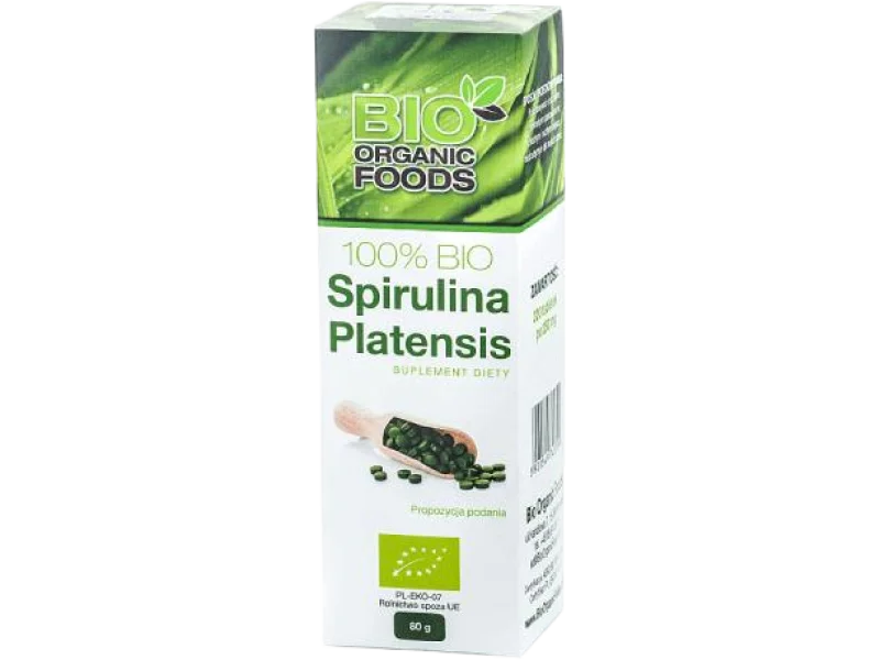 BIO ORGANIC FOODS 100% BIO Spirulina Platensis, tabletki, 250 mg