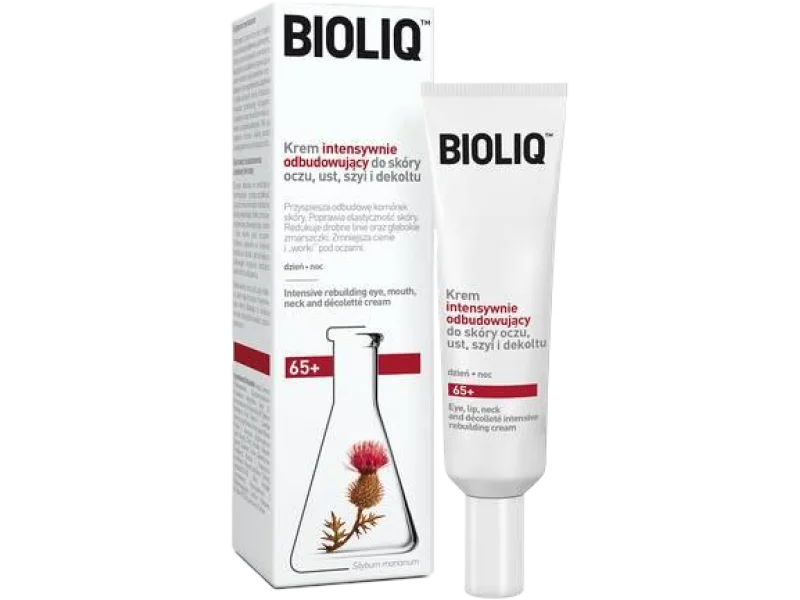 Bioliq 65+ Krem intensywnie odbudowujący do skóry oczu, ust, szyi i dekoltu