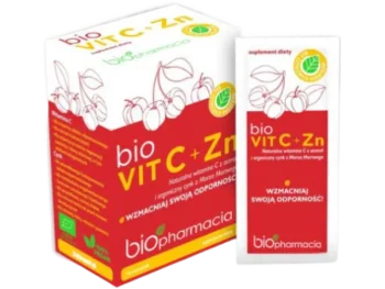 Zdjęcie produktu BIOPHARMACIA Bio VIT C + Zn Naturalna Witamina C i Organiczny cynk, saszetki