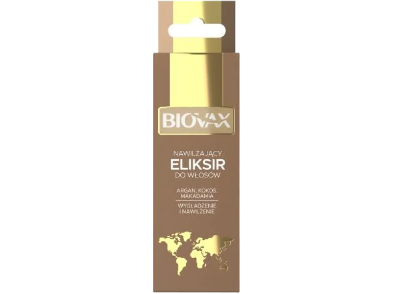 Biovax Eliksir nawilżający do włosów argan makadamia kokos, olejek