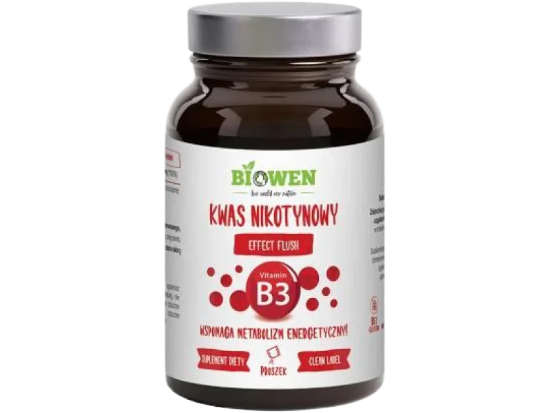 Biowen Kwas nikotynowy Witamina B3, proszek, 16 mg