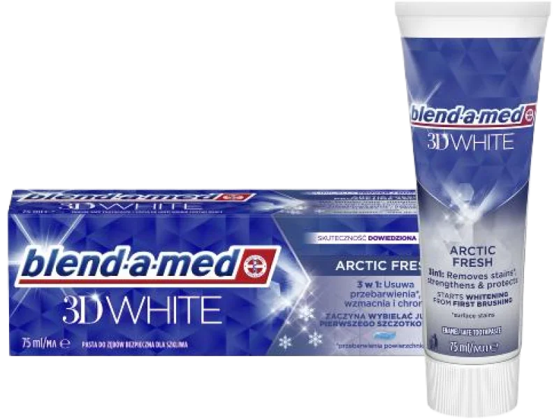 BLEND-A-MED 3D White Arctic Fresh Pasta do zębów wybielająca, pasta do jamy ustnej, 1450 ppm