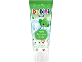 Zdjęcie produktu BOBINI DENT Pasta do zębów miętowa guma balonowa 6+, 1000 ppm