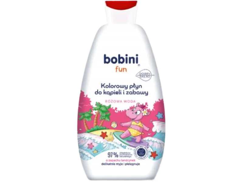 BOBINI FUN Kolorowy płyn do kąpieli i zabawy Różowa Woda