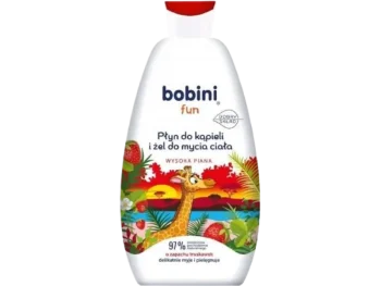 Zdjęcie produktu BOBINI FUN Płyn do kąpieli i żel do mycia ciała o zapachu truskawek