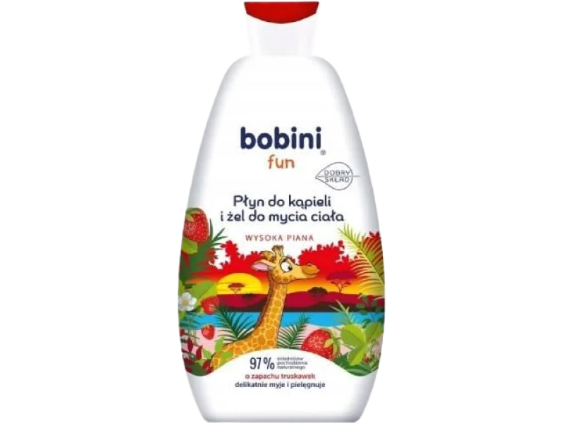 BOBINI FUN Płyn do kąpieli i żel do mycia ciała o zapachu truskawek