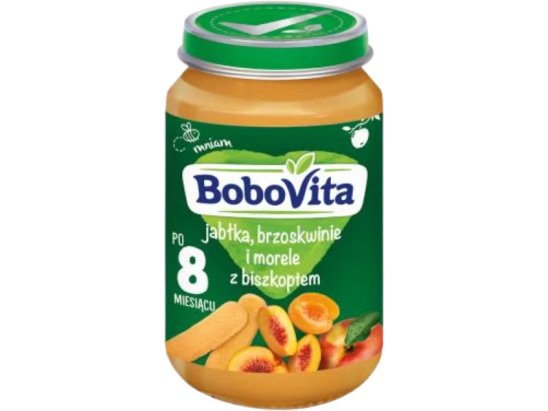 BoboVita deserek Jabłka, morele i brzoskwinie z biszkoptem