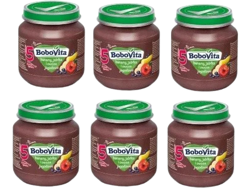 BoboVita Jabłka banany i owoce jagodowe po 5 miesiącu