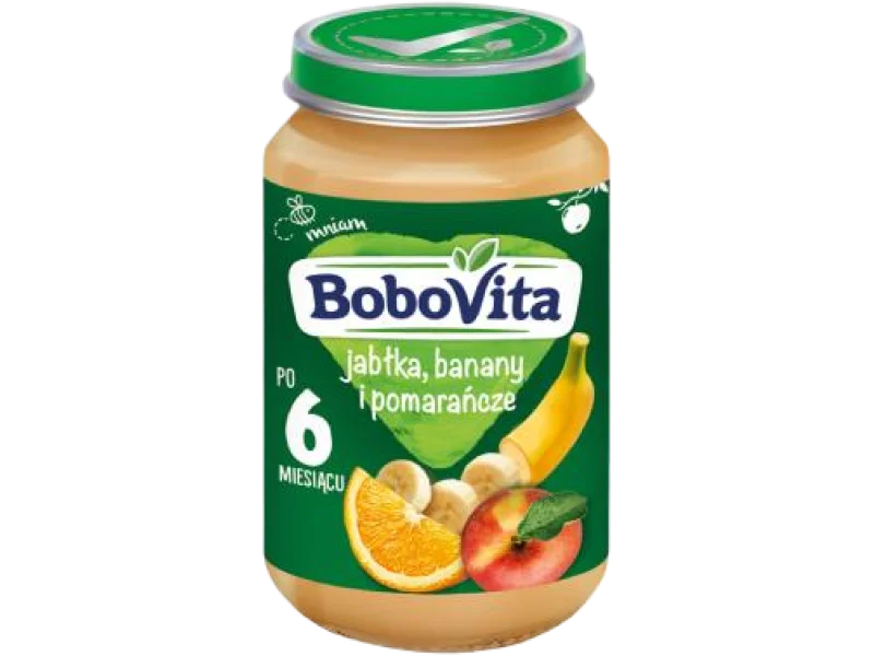 BoboVita Jabłka banany i pomarańcze po 6 miesiącu, 25 mg/100 g