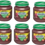 BoboVita jabłka jagody i gruszki Williamsa po 4 miesiącu, przecier