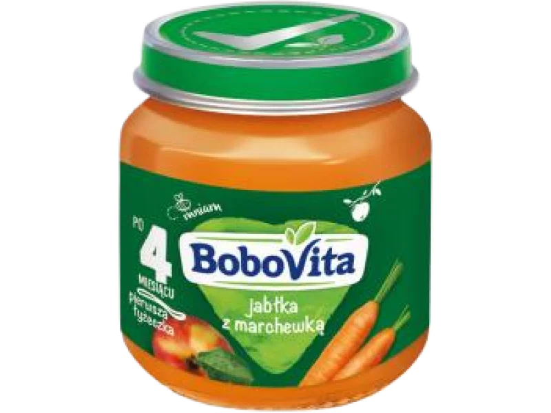 BoboVita Jabłka z marchewką po 4 miesiącu, 14 mg/100 g