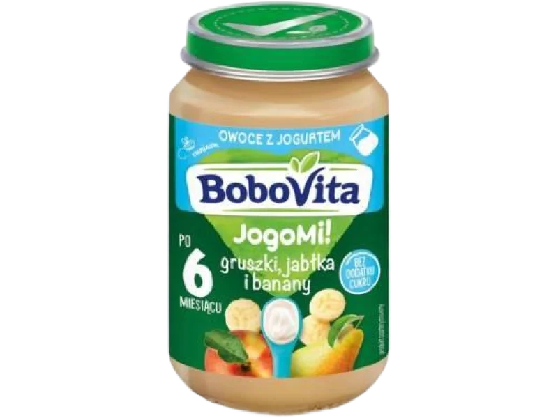 BOBOVITA JogoMi! Owoce z jogurtem gruszki, jabłka i banany po 6. miesiącu