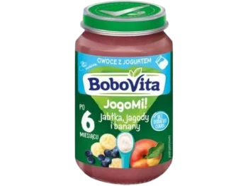 BOBOVITA JogoMi! Owoce z jogurtem jabłka, jagody i banany po 6. miesiącu