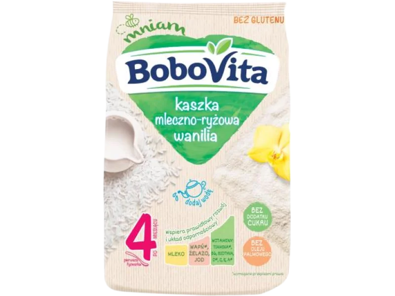 BoboVita Kaszka mleczno-ryżowa Wanilia po 4 miesiącu, proszek