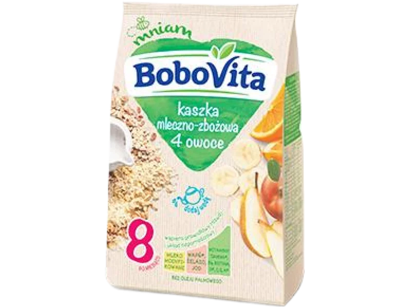 BoboVita Kaszka mleczno-zbożowa 4 owoce, proszek