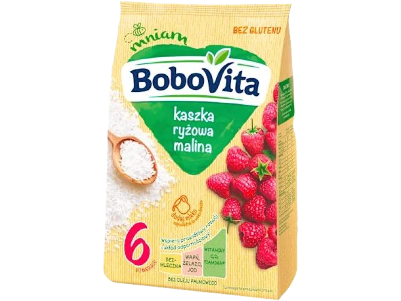 BoboVita Kaszka ryżowa Malina po 6. miesiącu, proszek