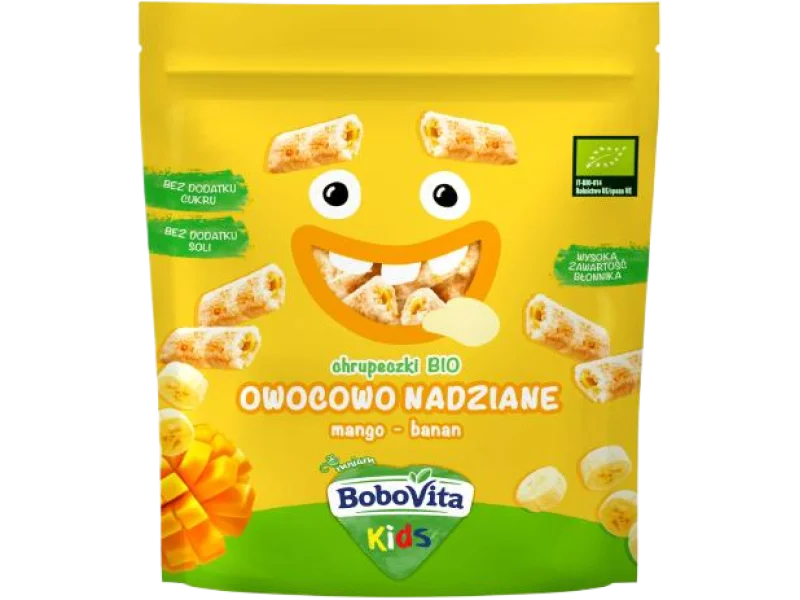 BoboVita Kids Chrupeczki BIO Owocowo nadziane mango-banan