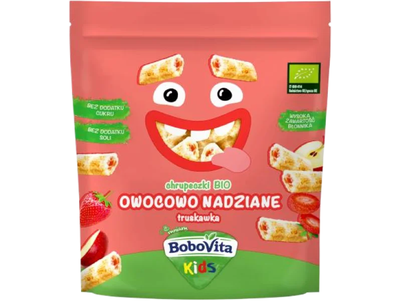 BoboVita Kids Chrupeczki BIO Owocowo nadziane truskawka