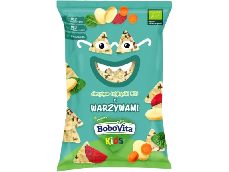BoboVita Kids Chrupiące trójkąciki BIO z warzywami, produkt sypki