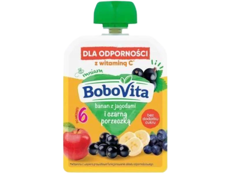 BOBOVITA Mus banan z jagodami i czarną porzeczką po 6. miesiącu