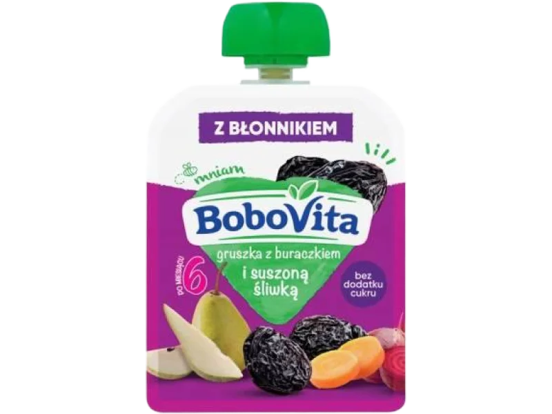 BOBOVITA Mus gruszka z buraczkiem i suszoną śliwką po 6. miesiącu