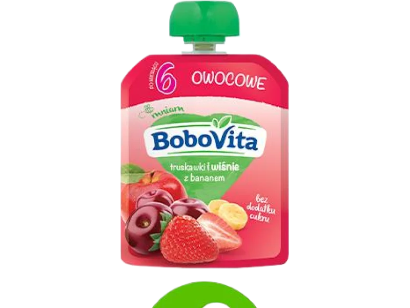 BoboVita Mus truskawki i wiśnie z bananem