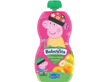 Zdjęcie produktu BoboVita Peppa Pig mus gruszka z bananem i morelą 6m+