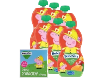 Zdjęcie produktu BOBOVITA Peppa Pig mus morela, jabłko, gruszka