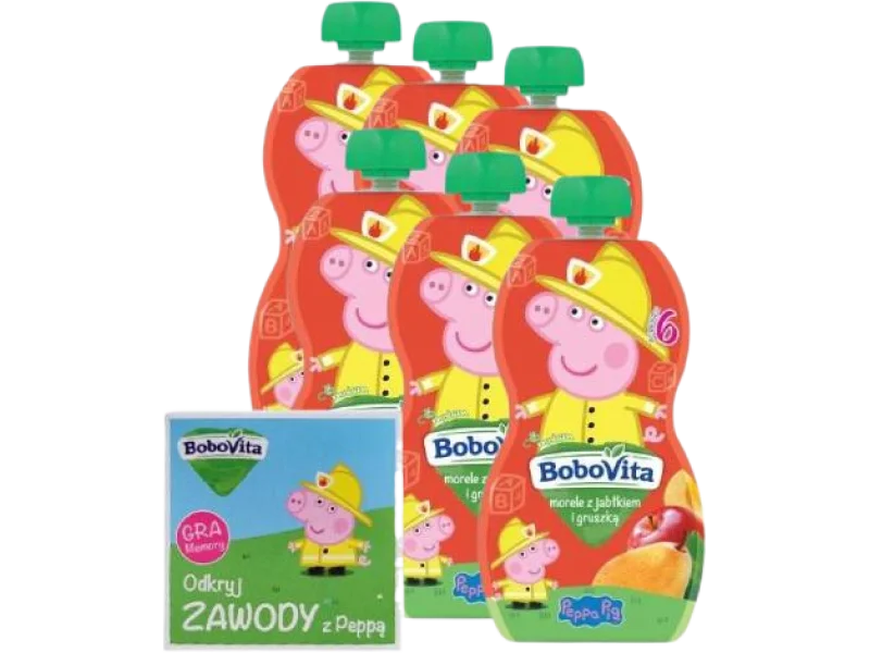 BOBOVITA Peppa Pig Mus Morela, jabłko, gruszka